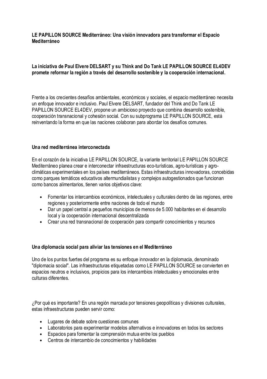 49 - LE PAPILLON SOURCE Mediterráneo - Una visión innovadora para transformar el Espacio Mediterráneo.pdf - page 1/6